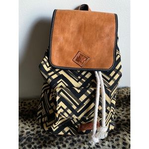 Cuery Leather & Canvas Backpack